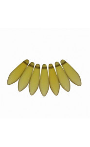 Czech Glass Daggers beads 5x16mm Topaz matted 10060-84110